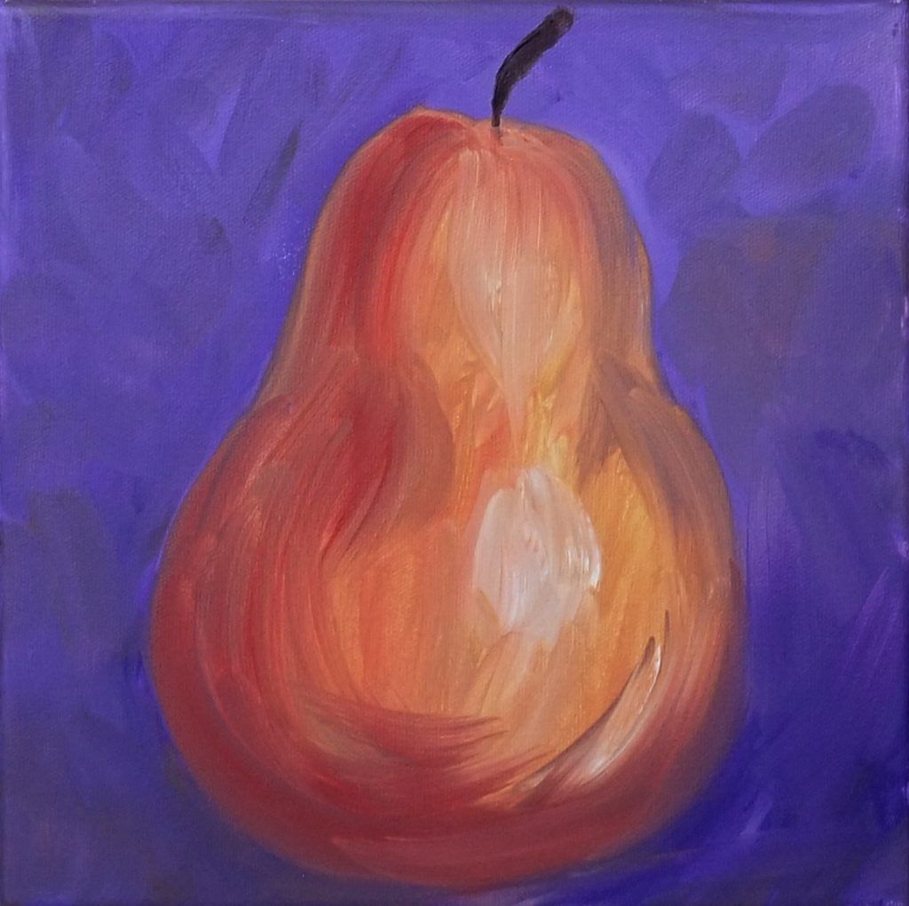 Soft atmospheric abstract painting in pastel yellow, peach, and lavender